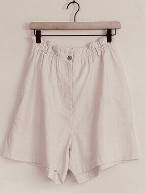 Vintage Stefano International 100% Silk High Waisted Ruffle Shorts, Size 14-16